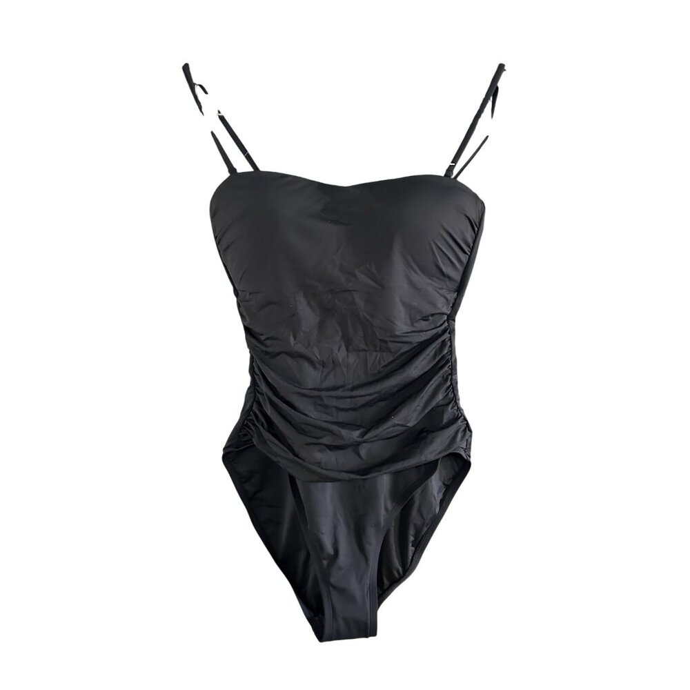 La Blanca Womens Standard Island Goddess Lingerie Black One Piece Swimsuit SZ6